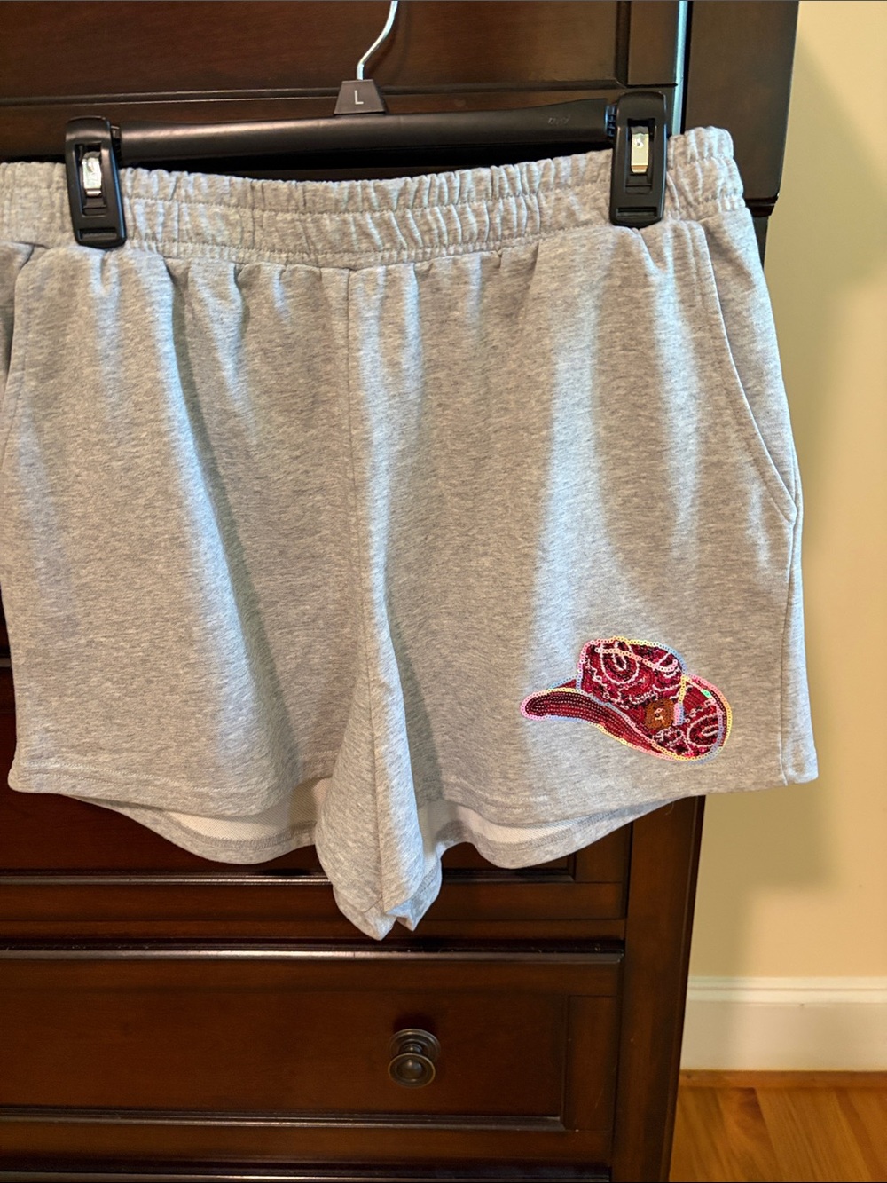 Queen of Sparkles gray rodeo shorts NWT Lary